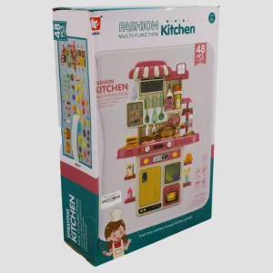 48-Piece Kids Kitchen Playset – Realistic Cooking Fun