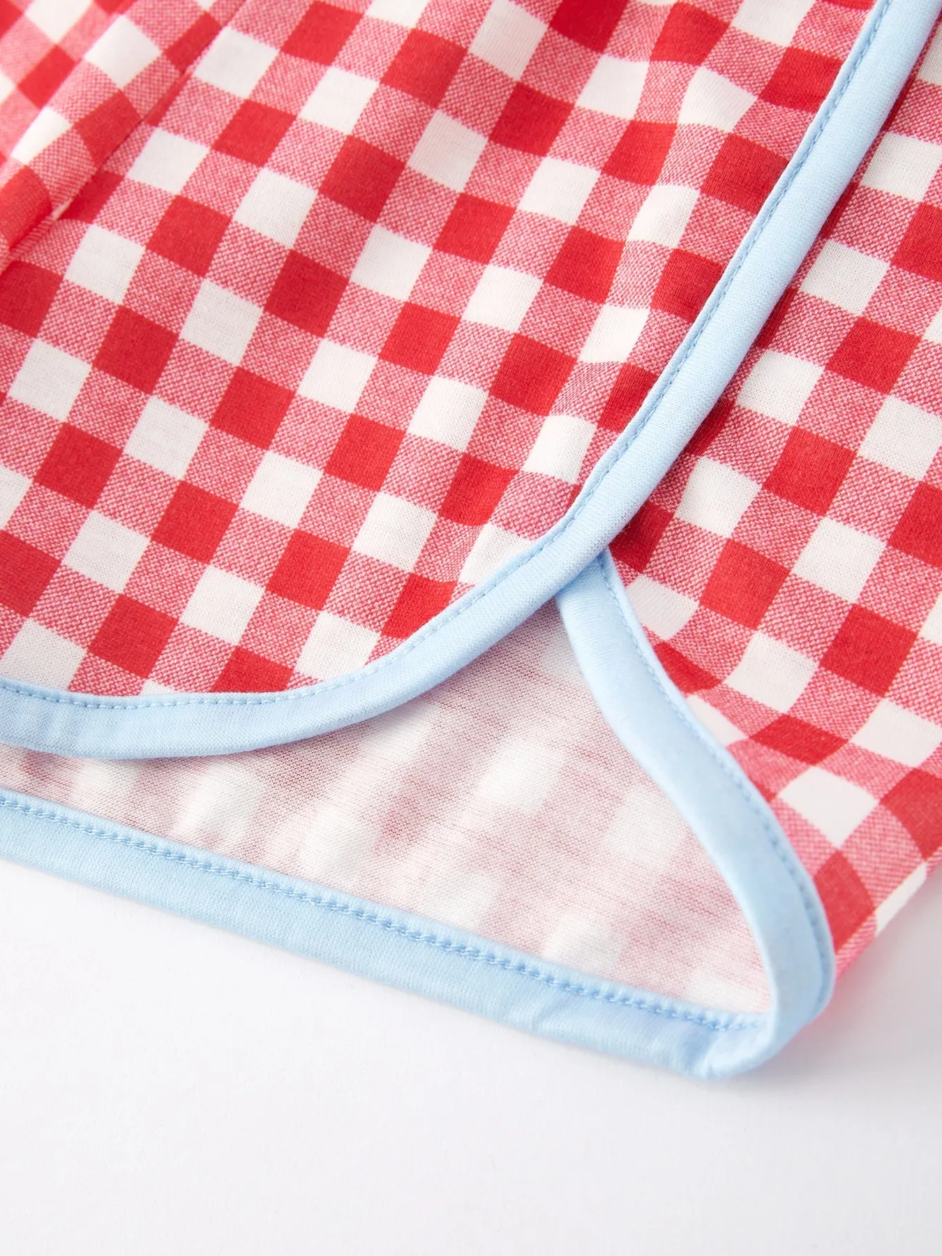 4th Of July Cartoon Character Print Plaid Cute Girls Outfits Set