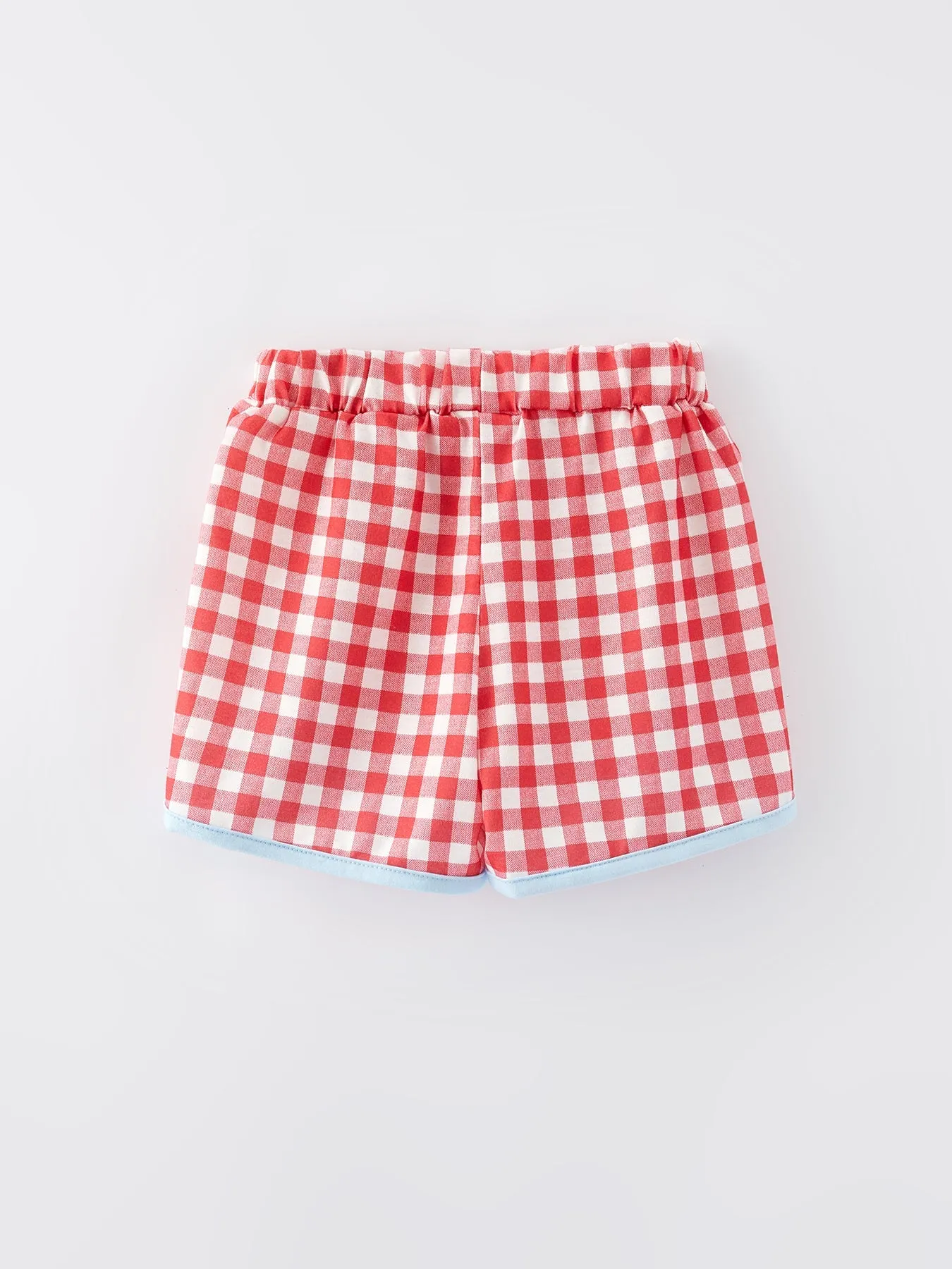 4th Of July Cartoon Character Print Plaid Cute Girls Outfits Set