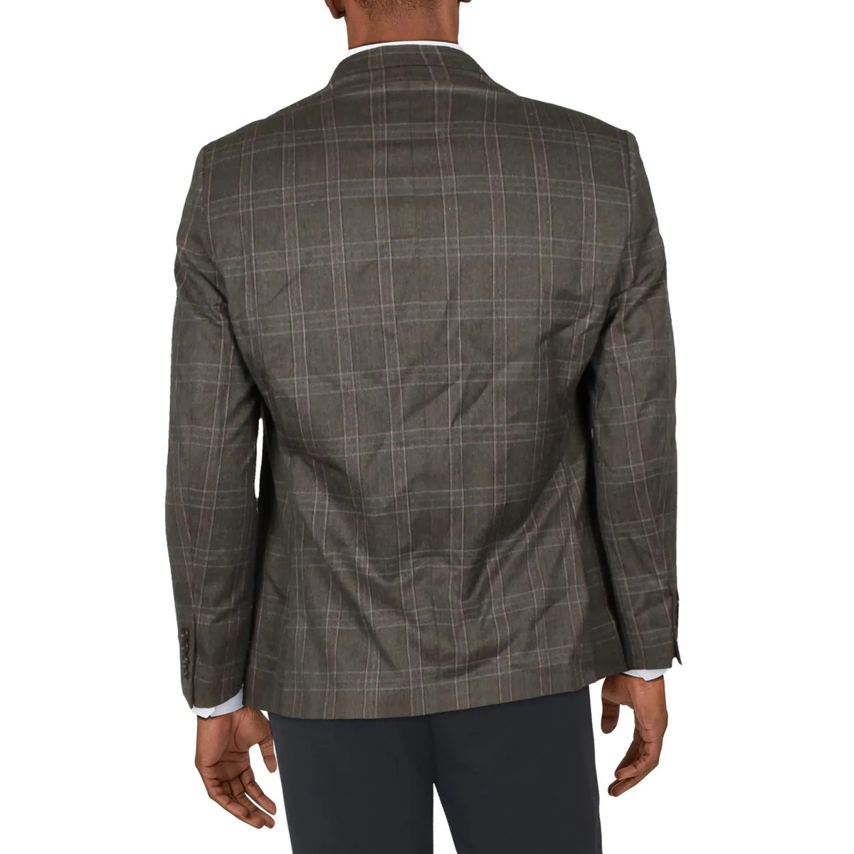 Acontour Mens Wool Blend Classic Fit Two-Button Blazer