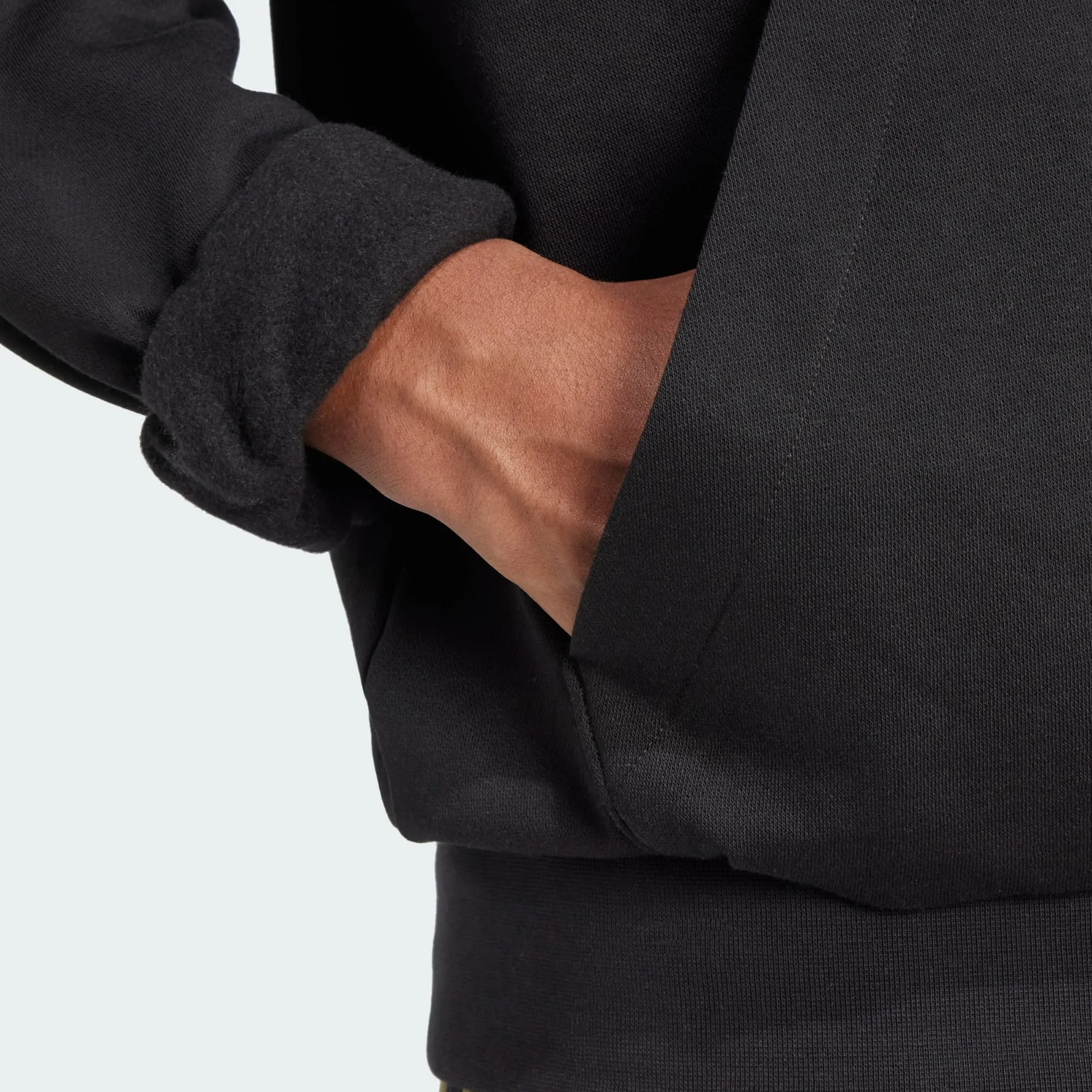 ADIDAS MEN'S FEELCOZY FLEECE BLACK HOODIE Cothing_Mens-Adidas