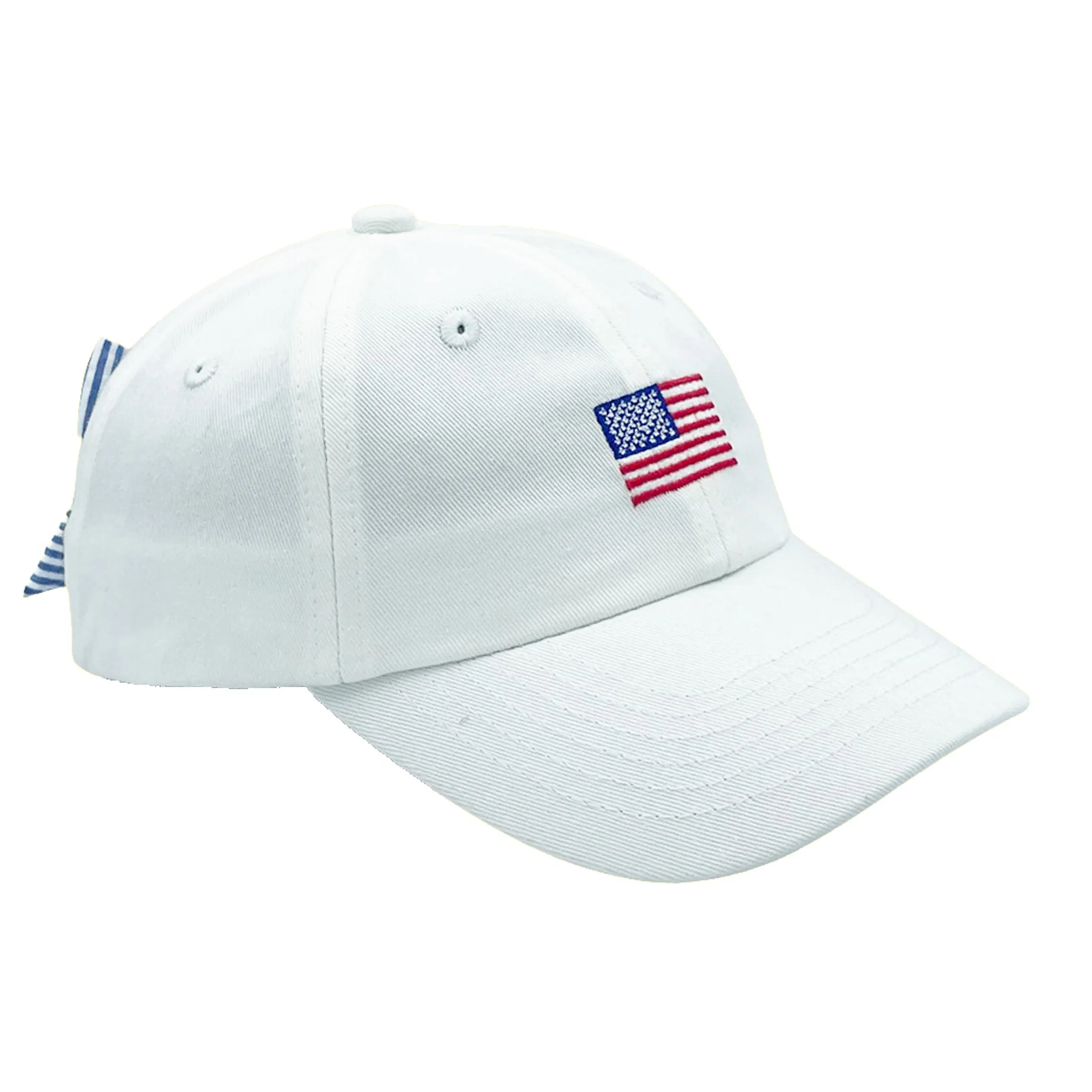 American Flag Bow Baseball Hat (girls) Babykids_Bits-Bows
