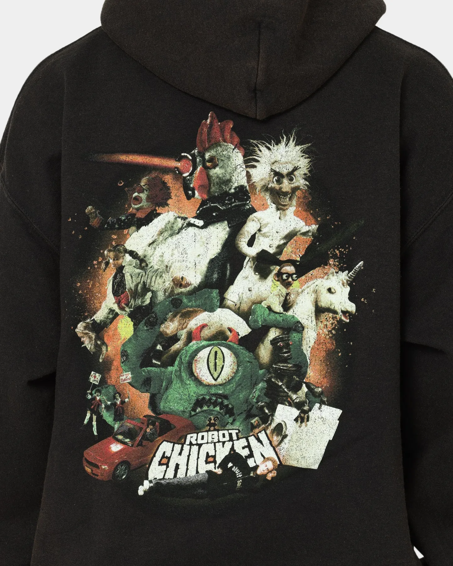 American Thrift Chicken Boom Vintage Hoodie Black Wash
