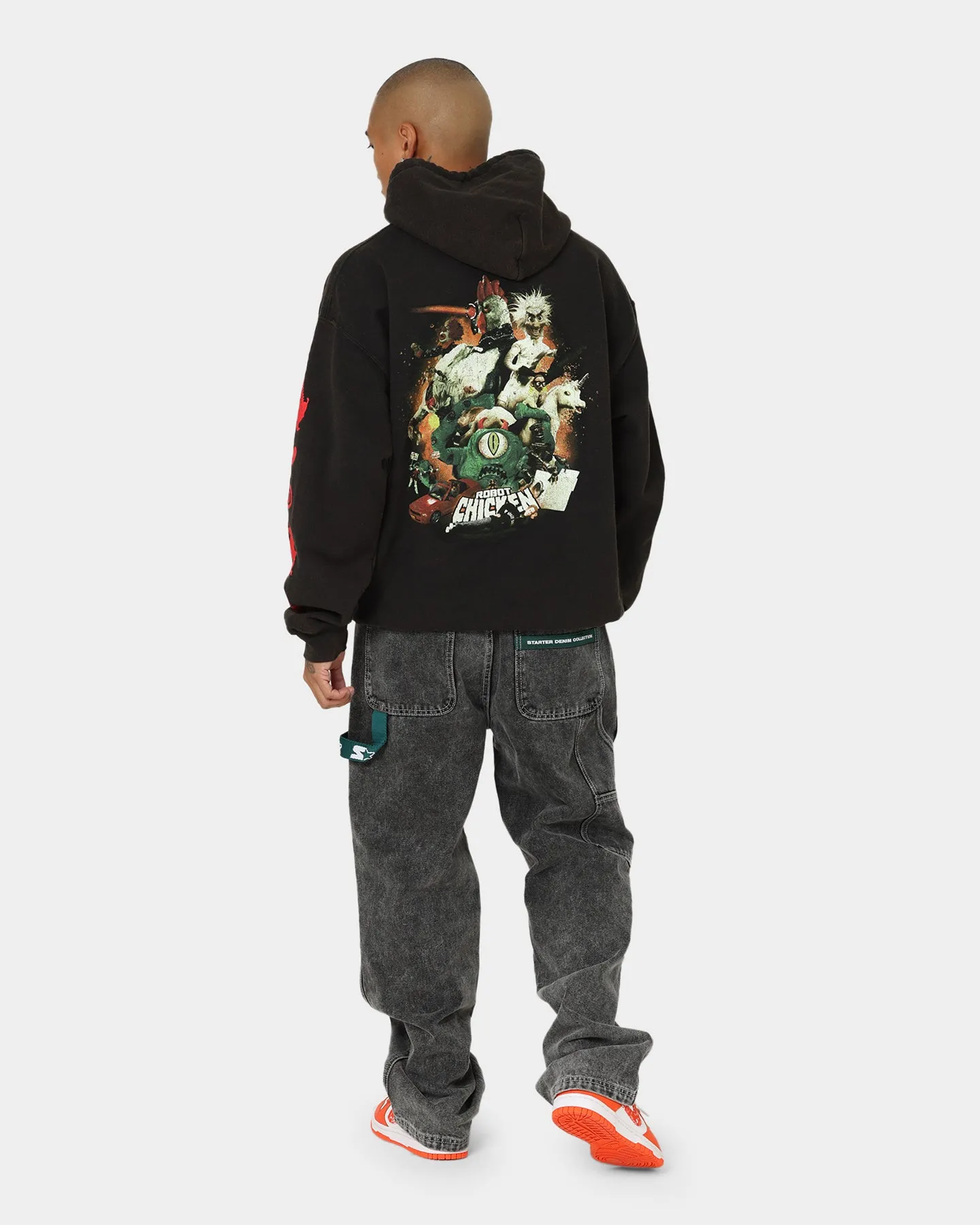 American Thrift Chicken Boom Vintage Hoodie Black Wash