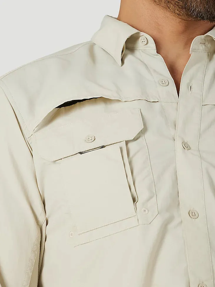 ATG By Wrangler™ Men's Angler Long Sleeve Shirt in Pelican Wrangler Clothing