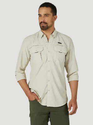 ATG By Wrangler™ Men's Angler Long Sleeve Shirt in Pelican Wrangler Clothing