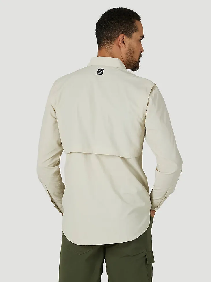 ATG By Wrangler™ Men's Angler Long Sleeve Shirt in Pelican Wrangler Clothing