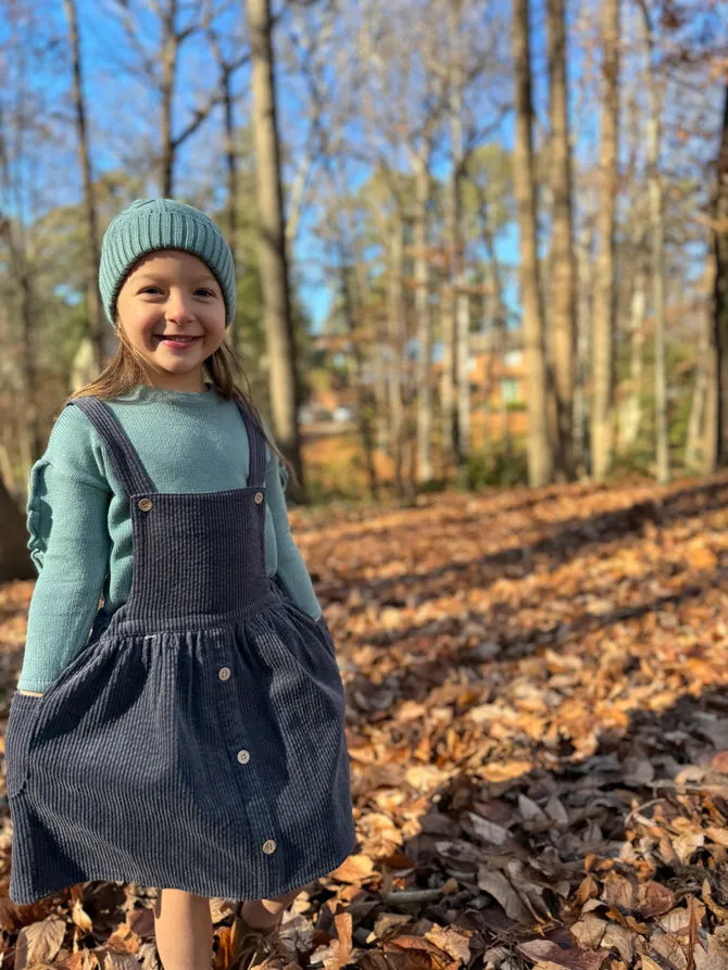 Autumn Pinafore - Charcoal Blue by Vignette - FINAL SALE