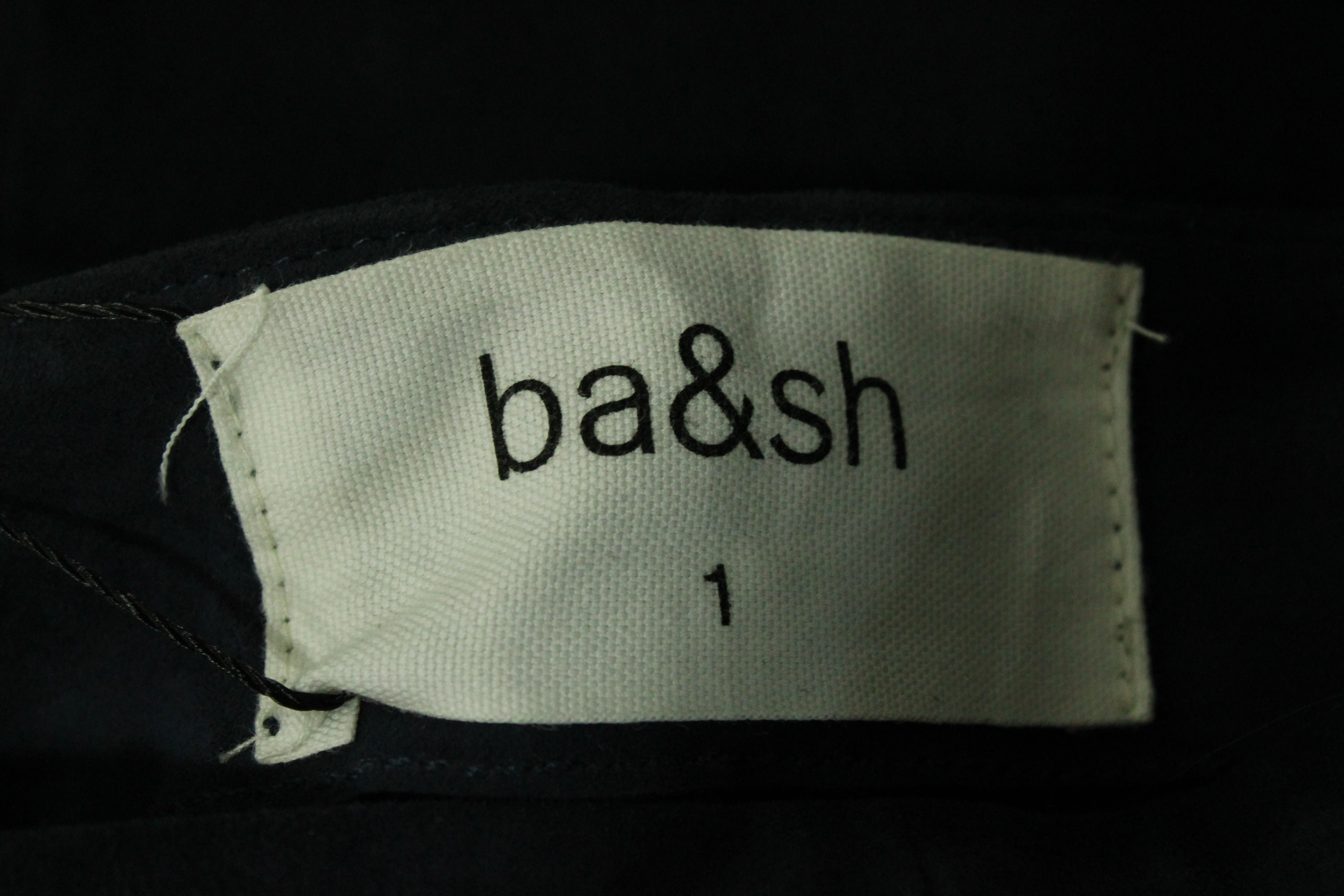 Ba & Sh Asymmetric Skirt in Black Goatskin Leather