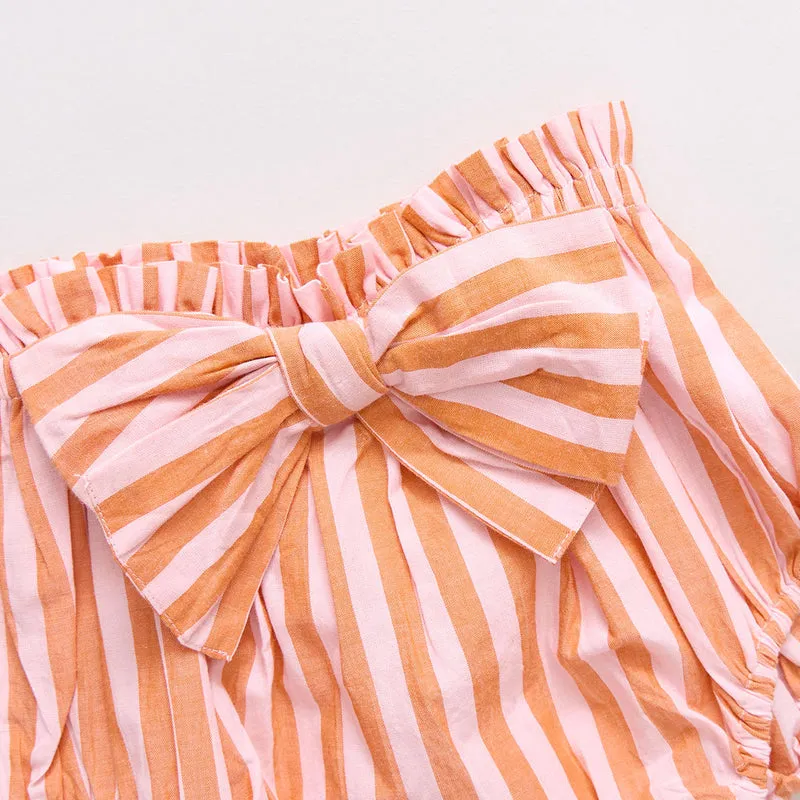 Baby Abigail Two Piece Set - Orange Pink Stripe by Pink Chicken