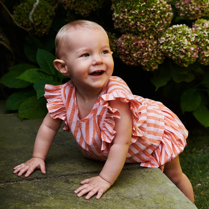 Baby Abigail Two Piece Set - Orange Pink Stripe by Pink Chicken