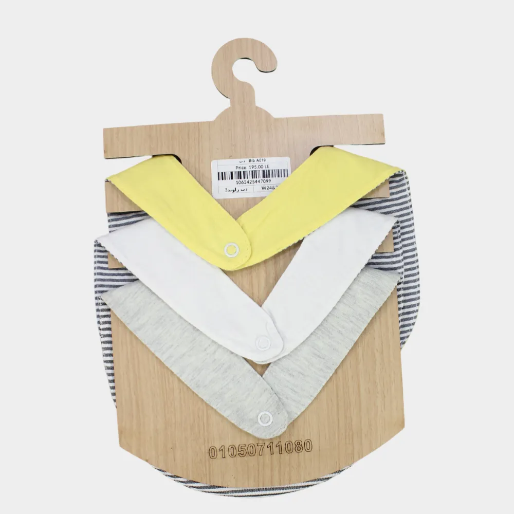 BABY Boys Cotton Bib Set – Bear & Cloud (Pack of 3)
