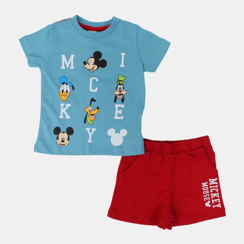 Baby Boys Cotton Pajama Set – Mickey Mouse Print