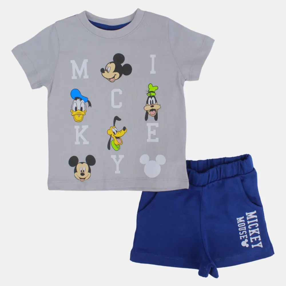 Baby Boys Cotton Pajama Set – Mickey Mouse Print