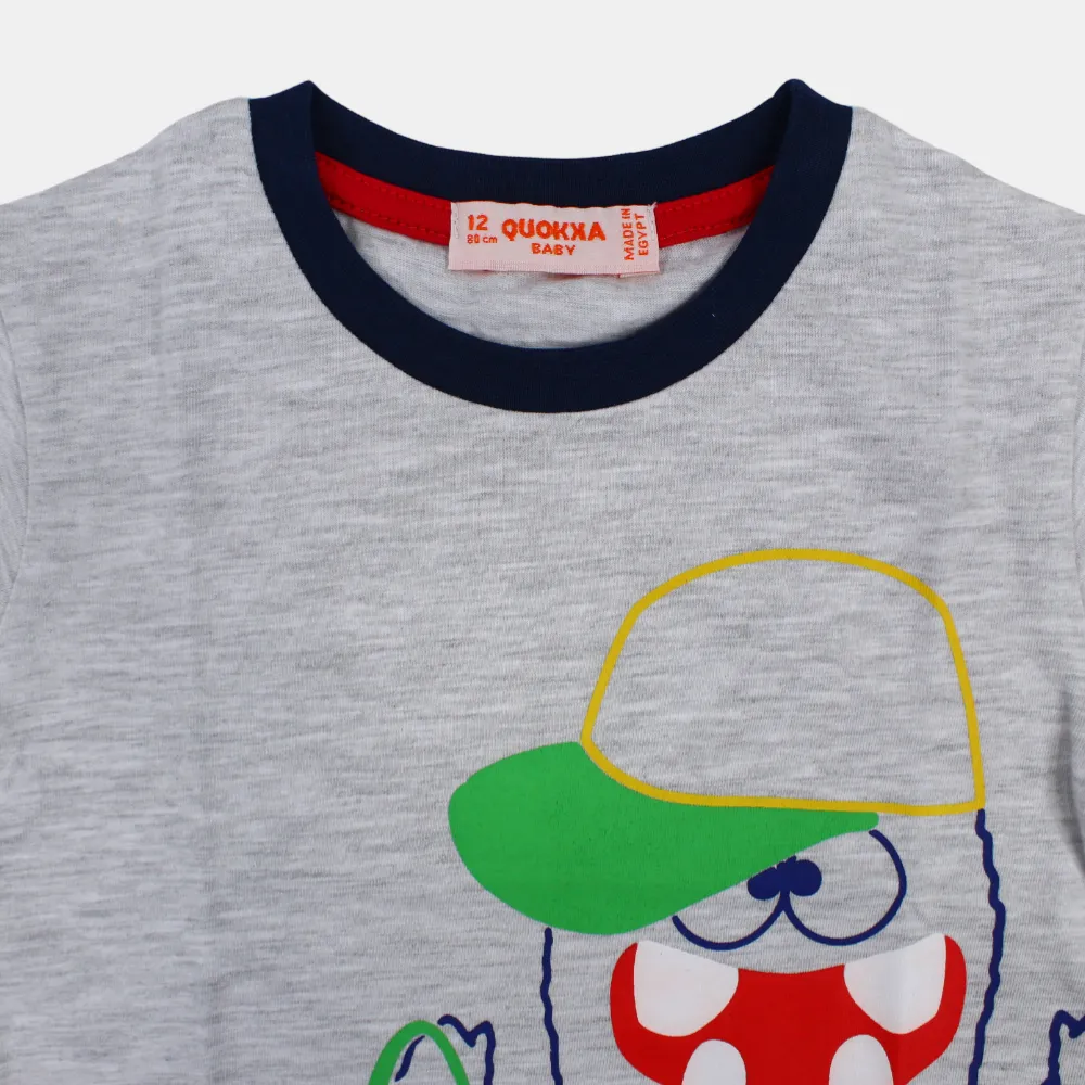 Baby Boys Cotton Short-Sleeved T-Shirt with a Fun Design