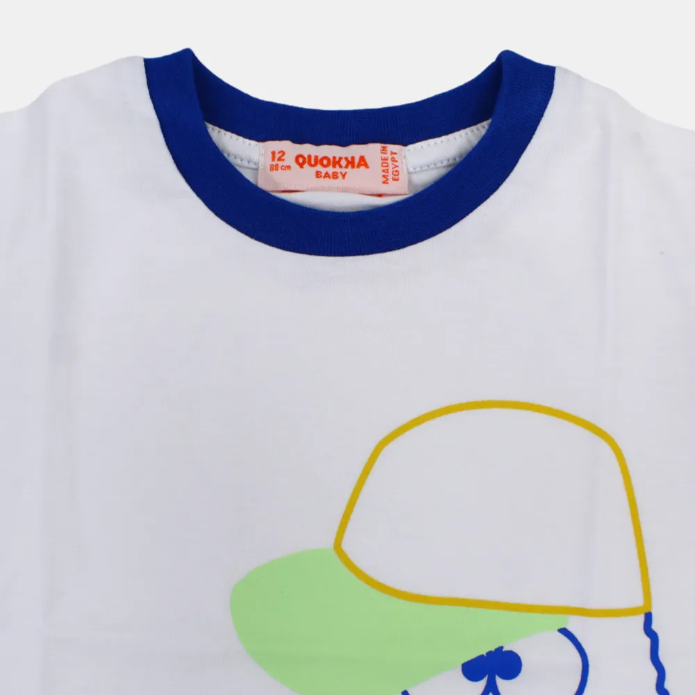 Baby Boys Cotton Short-Sleeved T-Shirt with a Fun Design