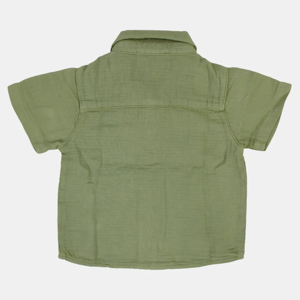 Baby Boys Plain Cotton Shirt