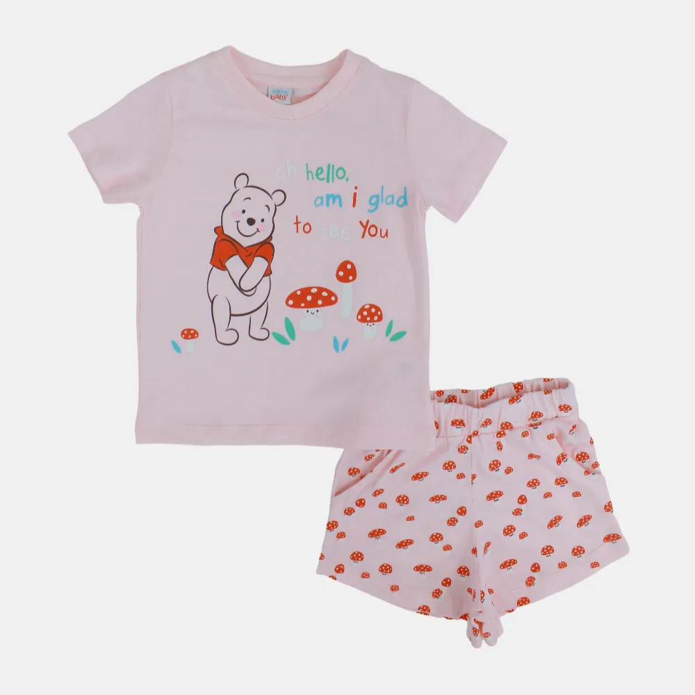 Baby Girls Cotton Pajama Set - Winnie The Pooh Design