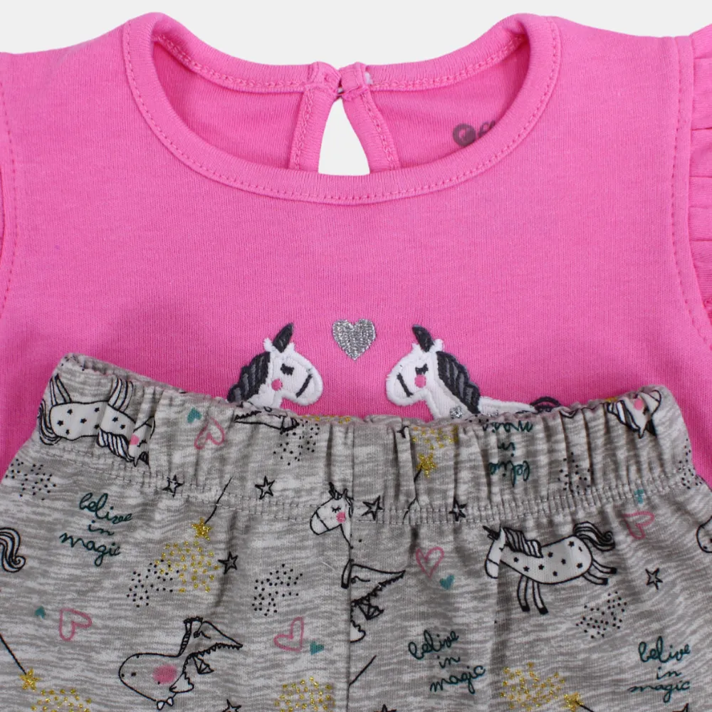Baby Girls Pajama Set – Pink with Unicorn Design