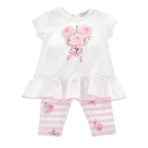 Baby Girls Pink Floral Legging Set
