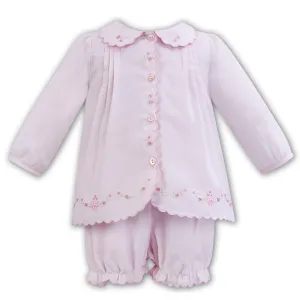 Baby Girls Pink Hand Embroidered Two Piece Set