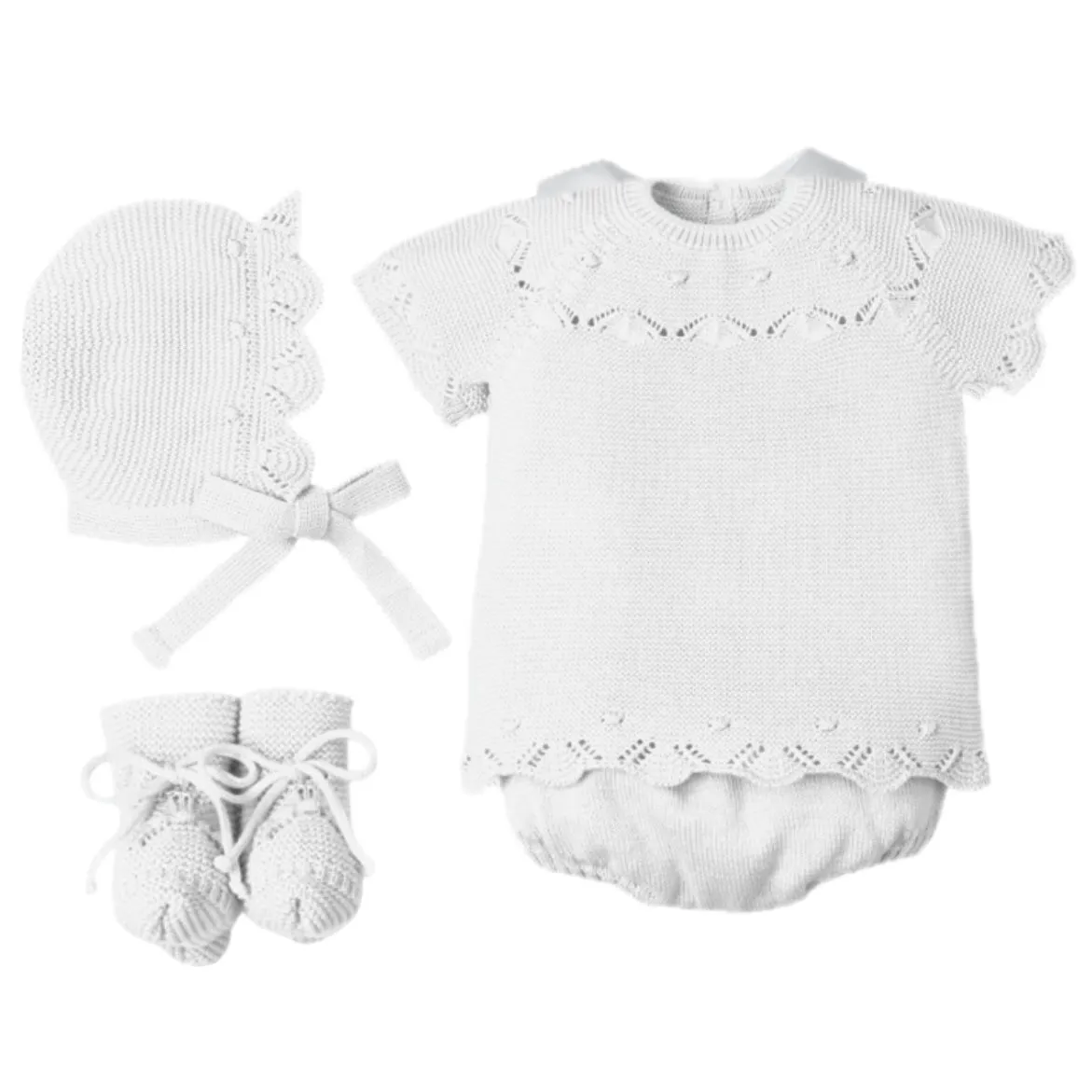 Baby Girls White 4 Piece Knit Set