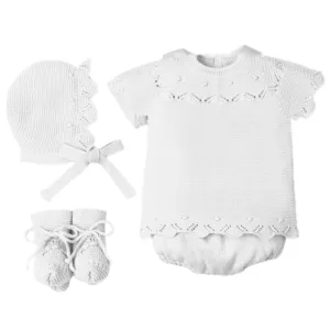 Baby Girls White 4 Piece Knit Set