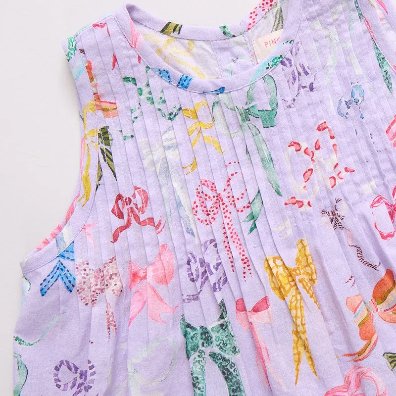Baby Jaipur Two Piece Set - Lavender Watercolor Bows by Pink Chicken