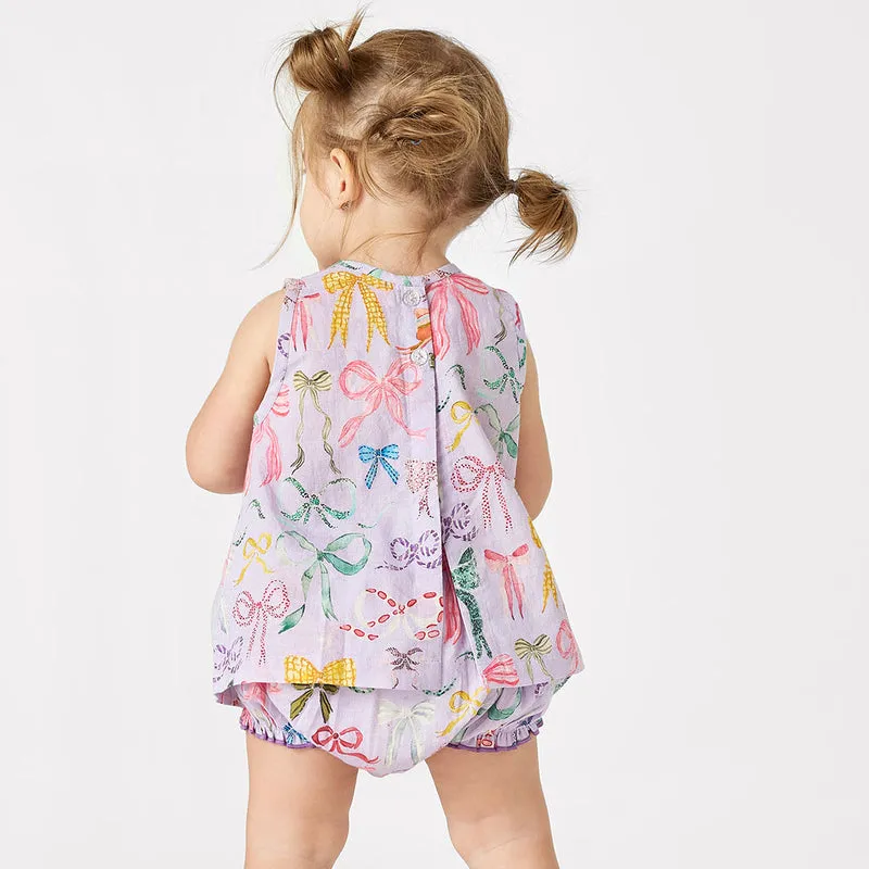 Baby Jaipur Two Piece Set - Lavender Watercolor Bows by Pink Chicken