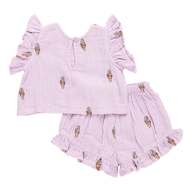 Baby Roey Two Piece Set - Lavender Soft Serve by Pink Chicken