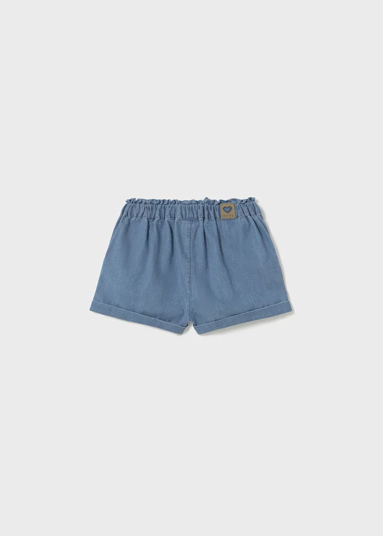 Baby Shorts with Bow - Light Denim by Mayoral