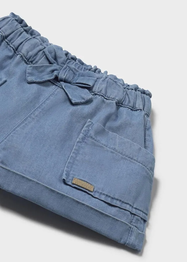 Baby Shorts with Bow - Light Denim by Mayoral