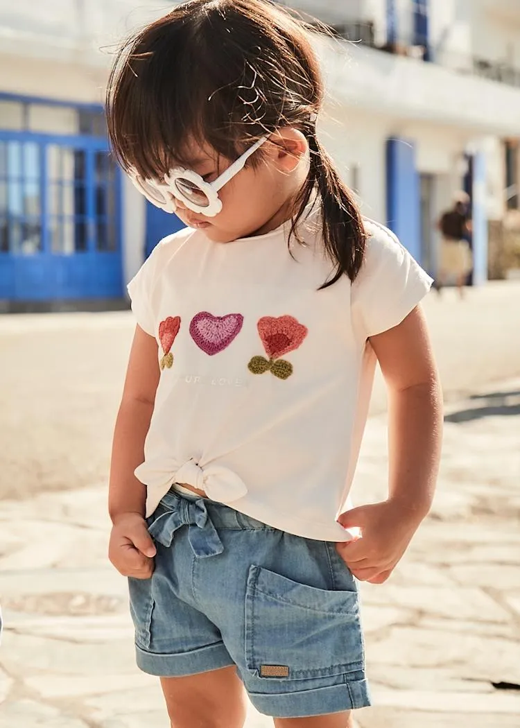Baby Shorts with Bow - Light Denim by Mayoral