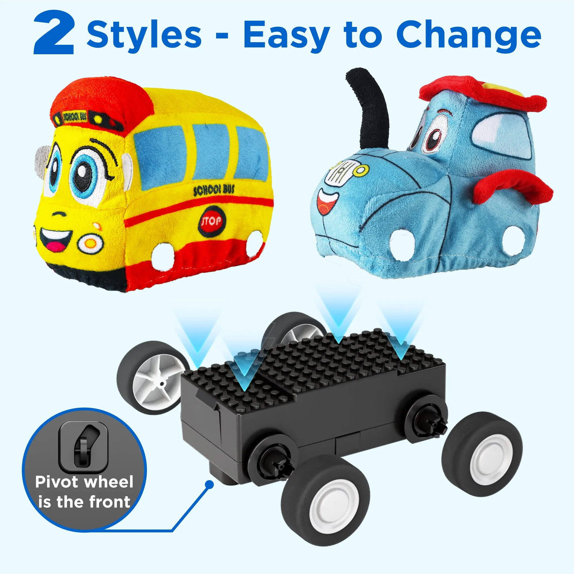 Baby Soft Remote Control Toy Cars, Toddler RC Tractor Truck School Bus