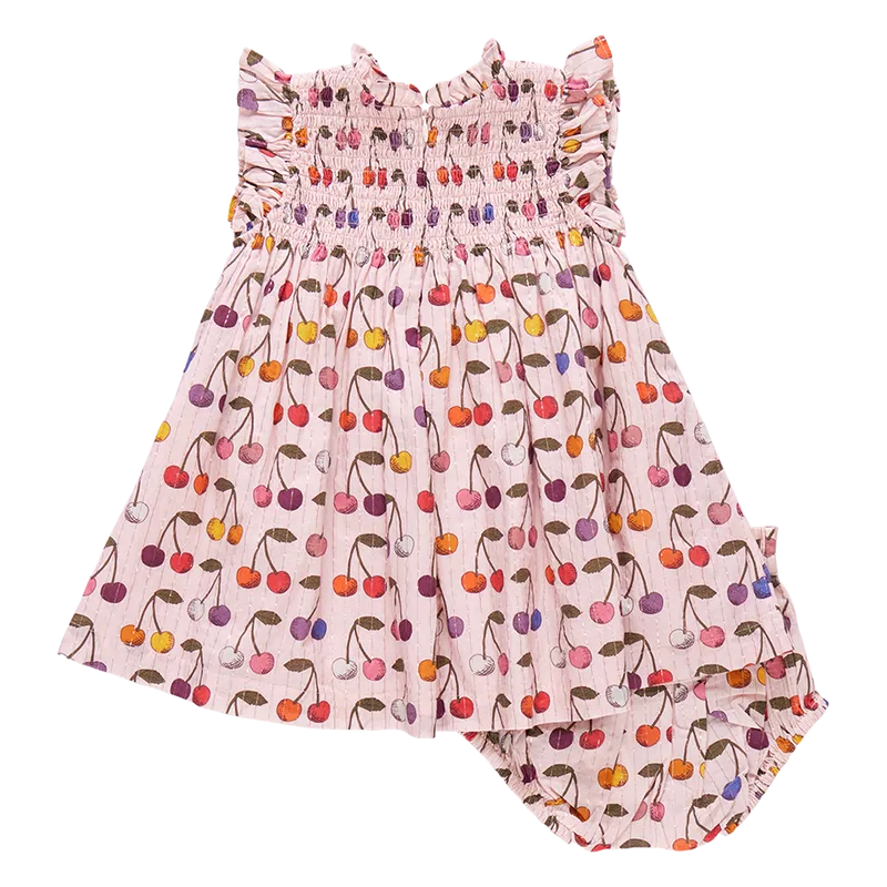 Baby Stevie Dress Set - Cloud Pink Cherry by Pink Chicken