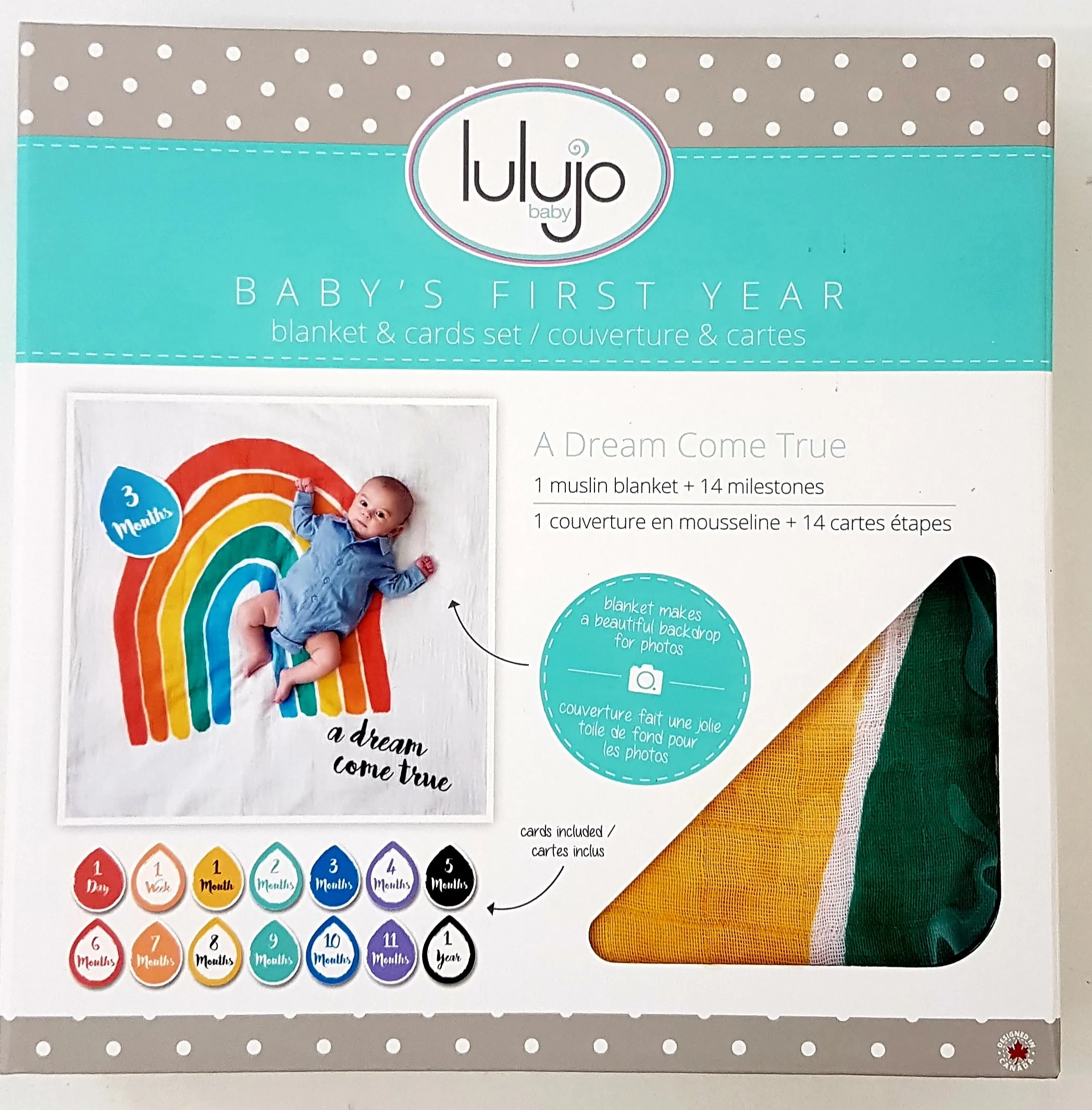 Baby's First Year Blanket and Cards Set -  A Dream Come True