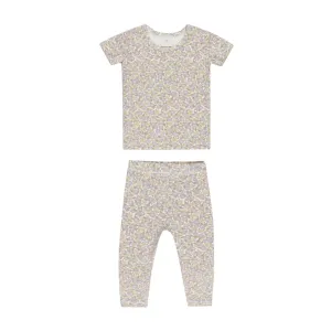 Bamboo Short Sleeve Pajama Set - Purple Floral by Quincy Mae