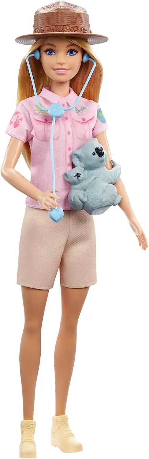 Barbie Toys Barbie Zoologist Doll (12 inches), Role-play Clothing & Accessories: Koala & Baby Figure
