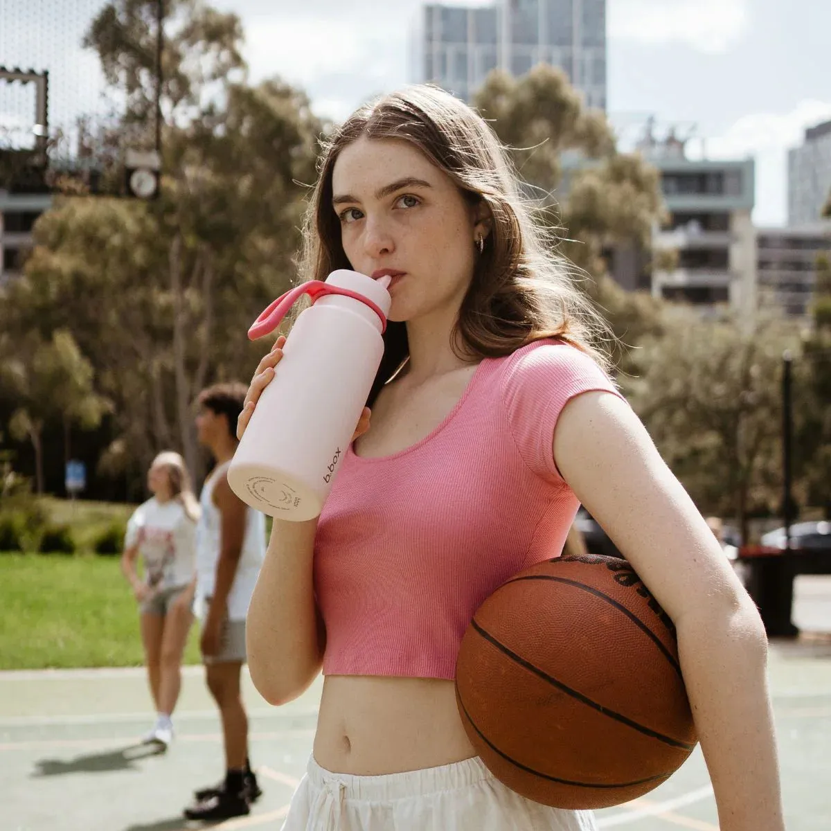 b.box Insulated Flip Top 1 Litre Bottle - Pink Paradise