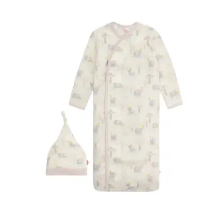 Big Love Modal Magnetic Cozy Sleeper Gown and Hat Set by Magnetic Me