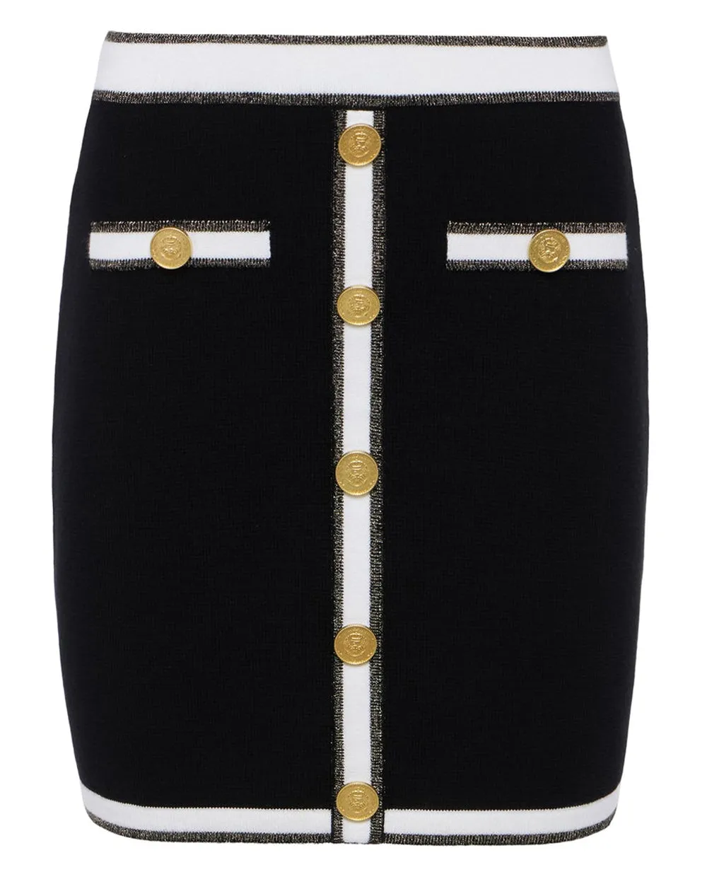 Black and Gold Stripe Knit Emi Mini Skirt