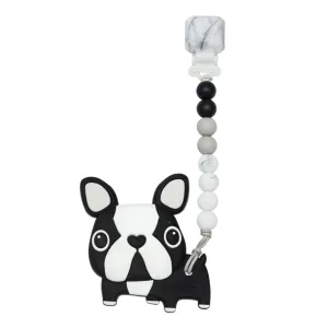 Black Boston Terrier Teether Set Gem by Loulou Lollipop