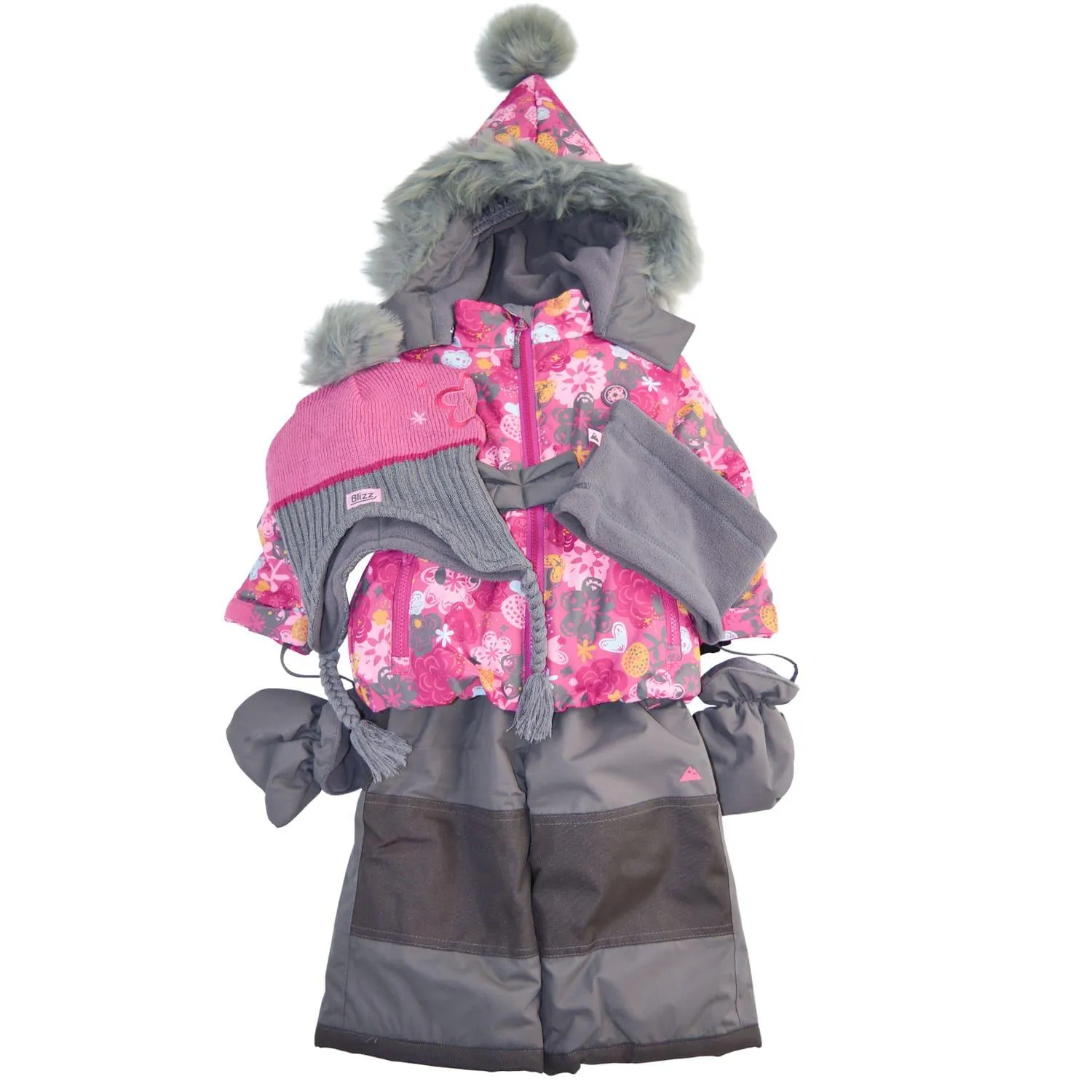 Blizz Toddler Girls with Pointy Hood Snow Suit (18m & 24m) - 22WBLI5223 Babykids Blizz