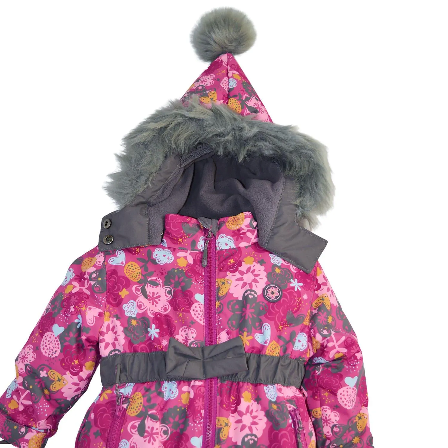 Blizz Toddler Girls with Pointy Hood Snow Suit (18m & 24m) - 22WBLI5223 Babykids Blizz