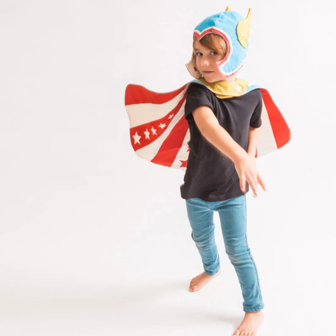 Blue Cape and Hat Hero Set by Lovelane Designs