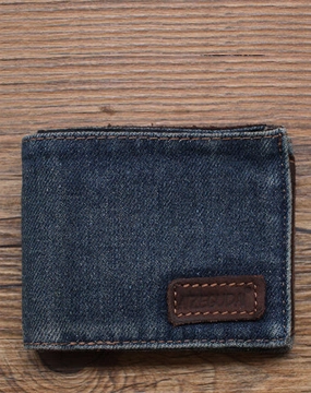Blue Denim Wallet Denim Mens Slim billfold Wallet Denim Bifold Wallets For Men
