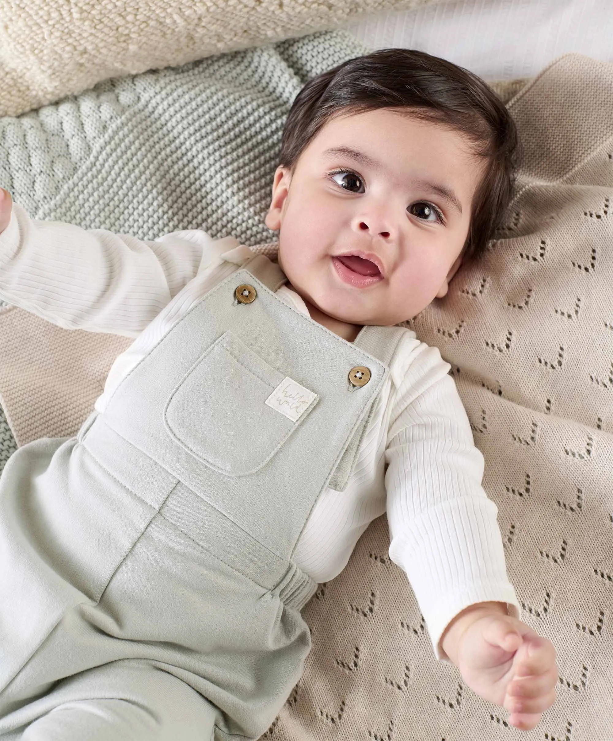 Bodysuit & Jersey Dungarees Outfit Set - Green Babykids Mamas & Papas