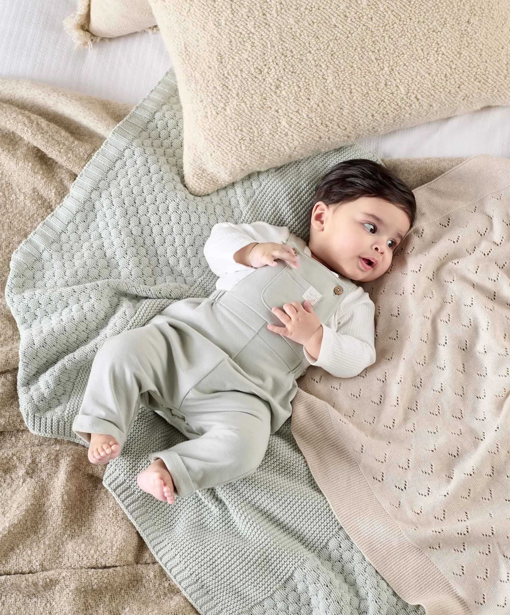 Bodysuit & Jersey Dungarees Outfit Set - Green Babykids Mamas & Papas
