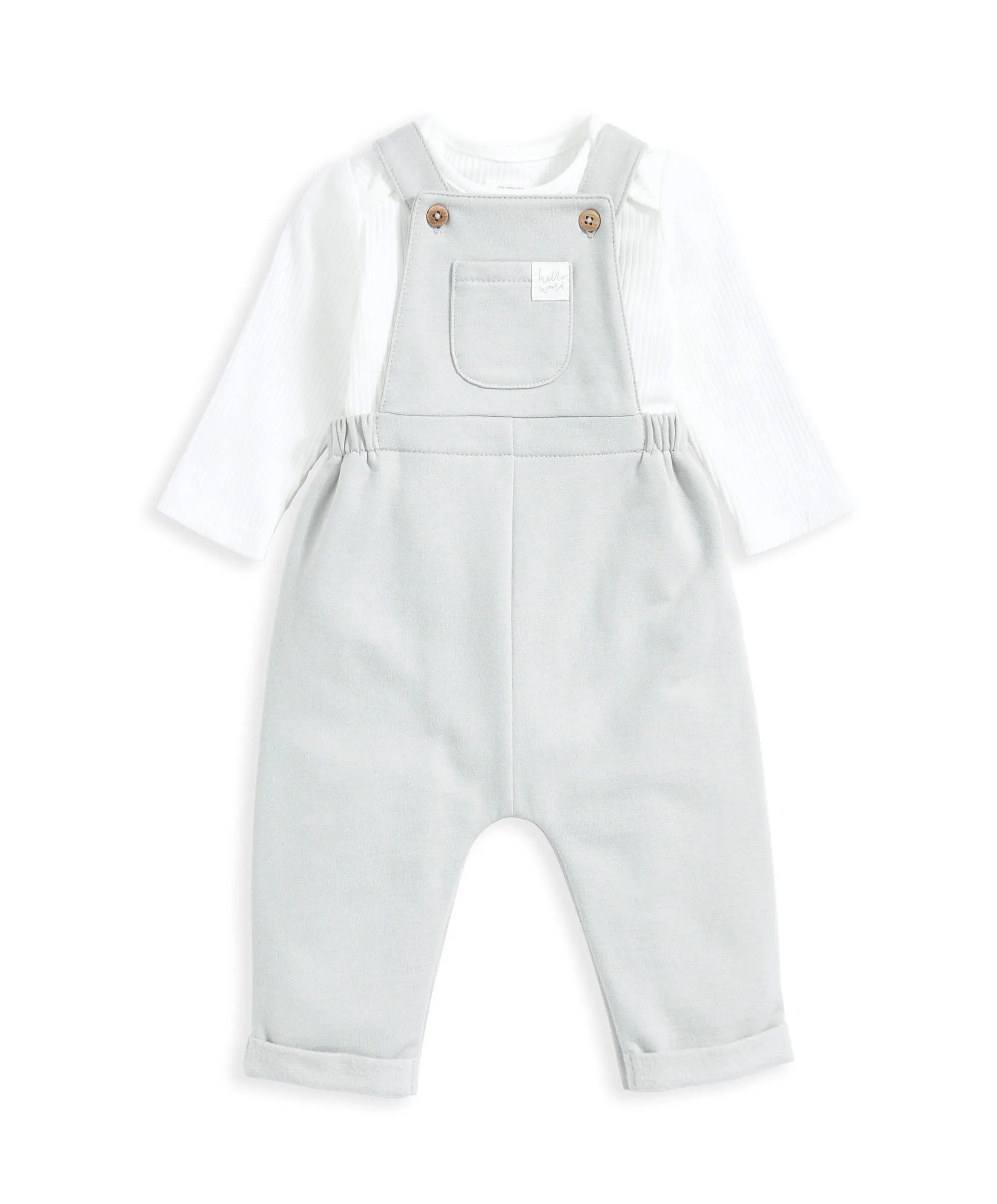 Bodysuit & Jersey Dungarees Outfit Set - Green Babykids Mamas & Papas