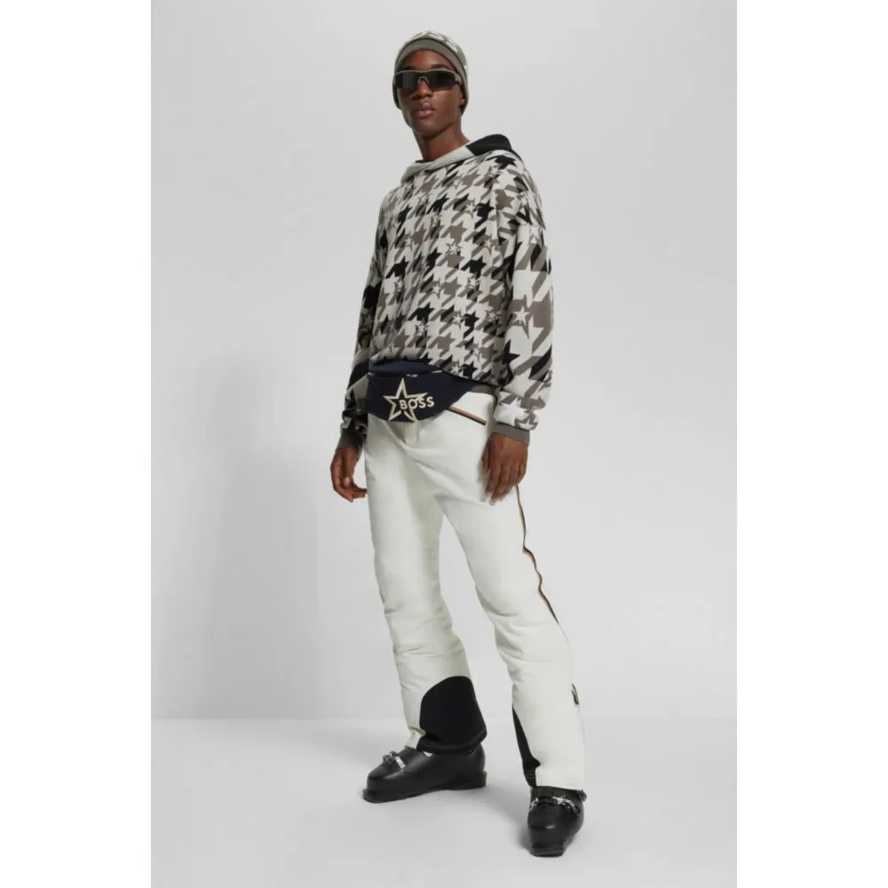 BOSS x Perfect Moment knitted-wool hoodie with houndstooth pattern
